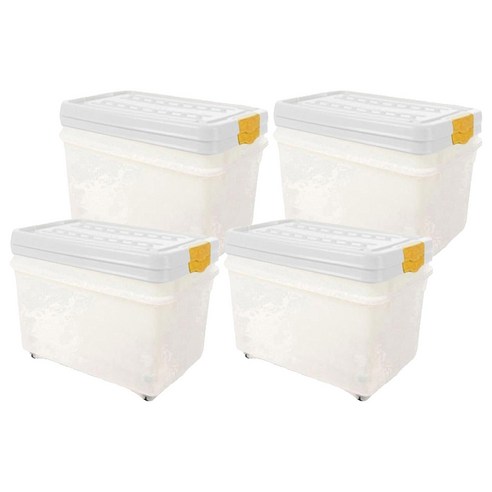 내추럴 멀티 리빙박스, 혼합색상, 45L, 4개