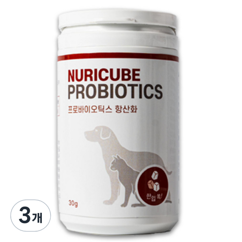 누리큐브 반려동물 프로바이오틱스 영양제, 항산화, 30g, 3개