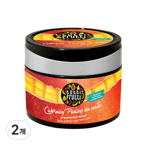 파모나 피치 & 망고 슈가 바디스크럽 과일향, 300g, 2개