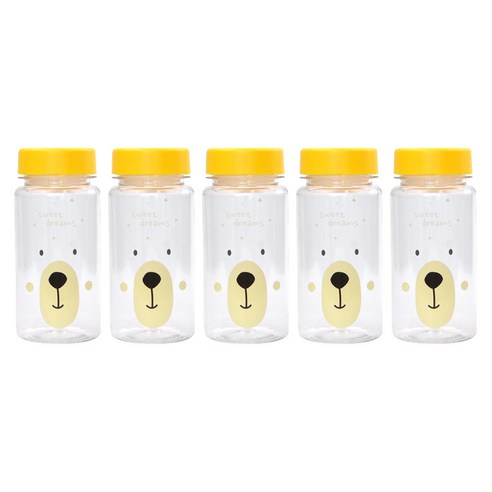 베어 물병 5p, 350ml, 투명, 5개