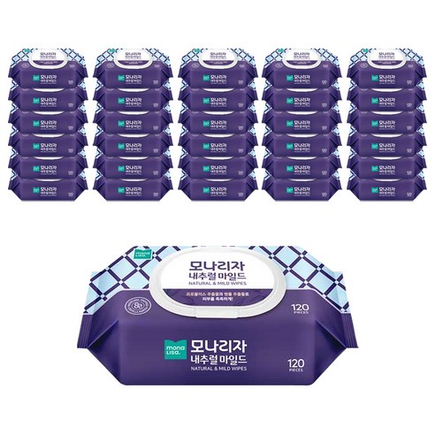 모나리자 마일드 물티슈, 120매, 30팩
