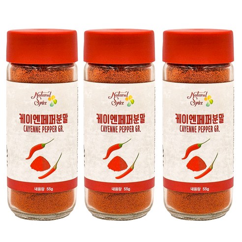 내츄럴스파이스 케이엔페퍼분말, 55g, 3개