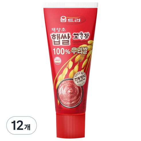 움트리 태양초 햅쌀 고추장, 120g, 12개