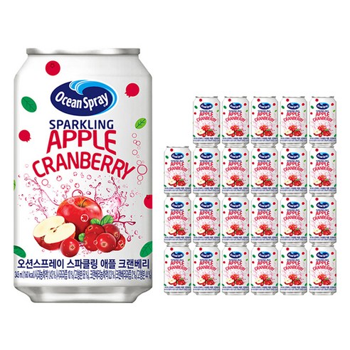 오션스프레이 스파클링 애플 크랜베리 캔 OceanSpray 340mlX24(CAN), 72개, 340ml