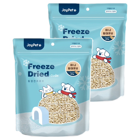 조이펫 반려동물 동결건조 미니 큐브 간식, 황태, 150g, 2개