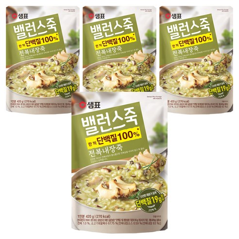 샘표 밸런스죽 전복내장죽, 420g, 4개