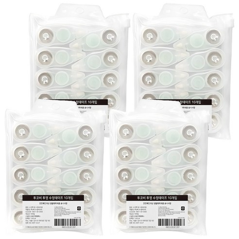 투코비 수정테이프 10개, 투명, 4세트