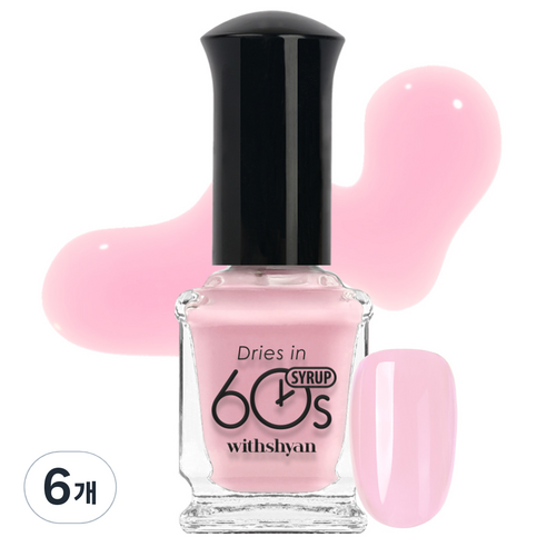 위드샨 60초 매니큐어, M153 베베시럽, 9ml, 6개