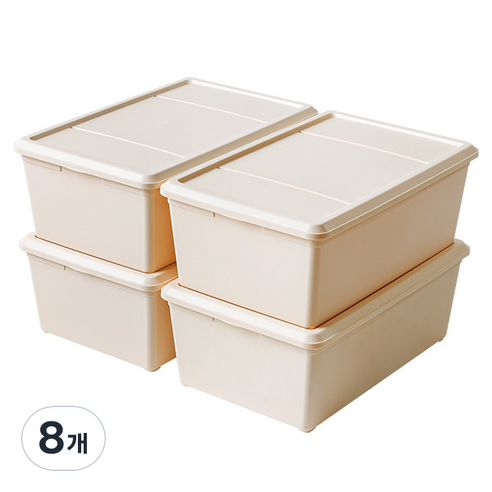 아이리스 쁘띠 컬러 리빙박스 12L, 아이보리, 8개