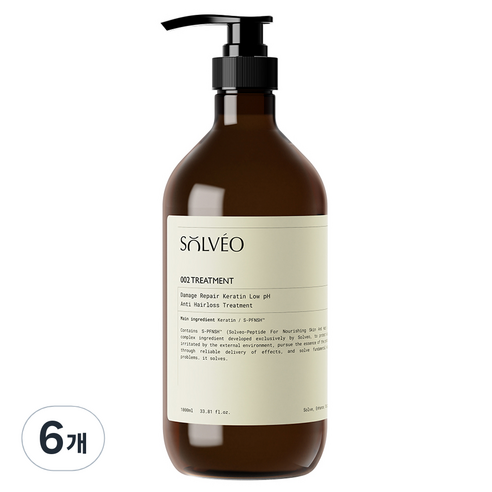 솔브이오 극손상 케라틴 약산성 헤어트리트먼트, 6개, 1000ml