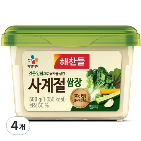 해찬들 사계절 쌈장, 500g, 4개
