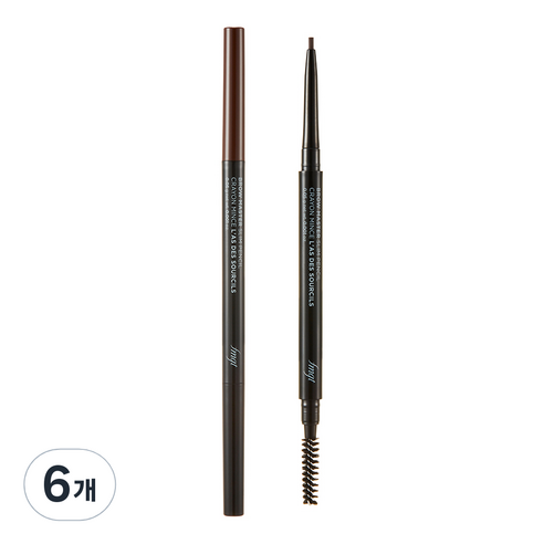 더페이스샵 브로우마스터 아이브로우 슬림 오토펜슬 0.05g, 02 브라운, 6개