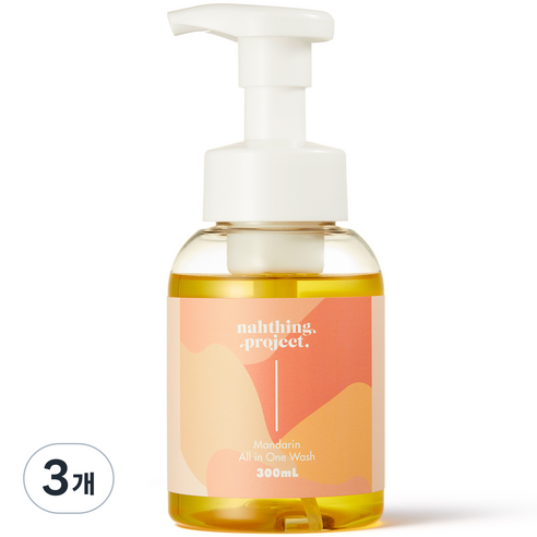 나띵프로젝트 올인원 바디워시 앤 샴푸 만다린향, 300ml, 3개