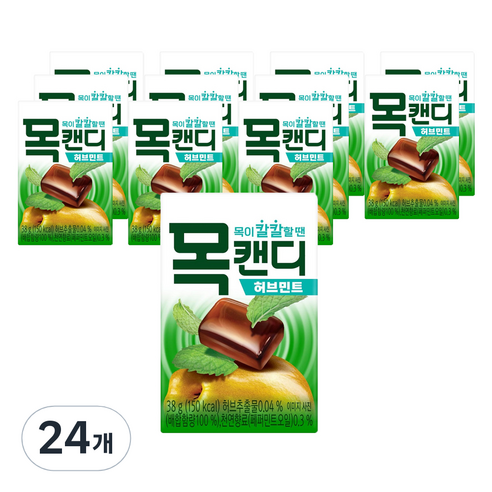 롯데제과 목캔디 허브민트, 38g, 24개