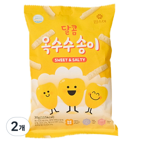 맘스미 달콤 옥수수송이 과자, 30g, 2개, 옥수수