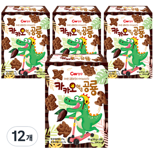청우식품 카카오먹은 공룡, 60g, 12개