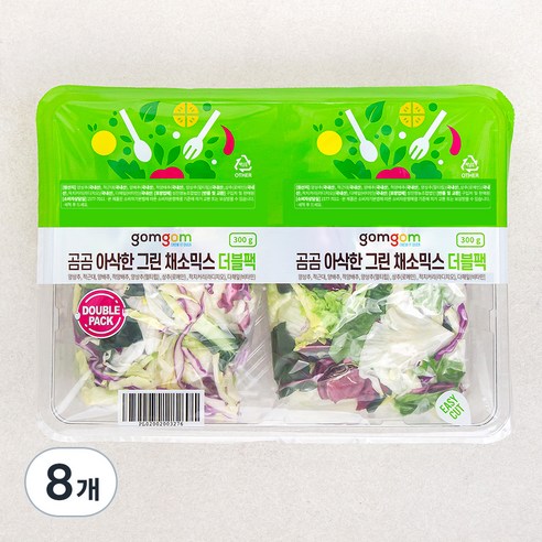 아삭한 그린 채소믹스 더플팩, 300g, 8개