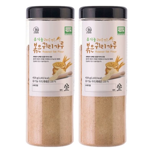 유기농마루 귀리로 만든 볶은 귀리가루, 420g, 2개