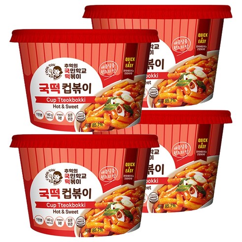 추억의국민학교떡볶이 컵볶이 오리지널, 140g, 4개