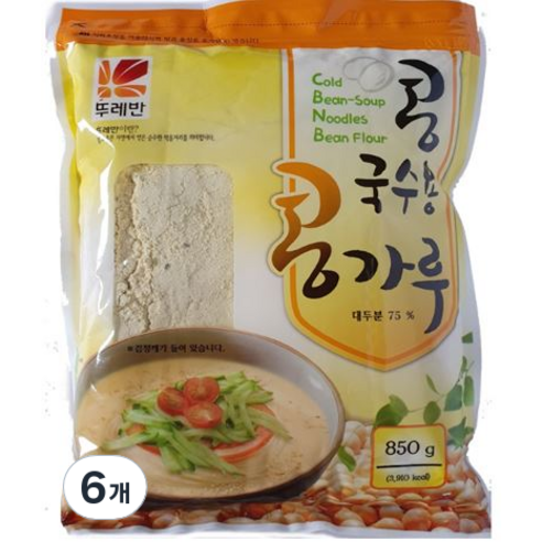 뚜레반 콩국수용 콩가루, 850g, 6개