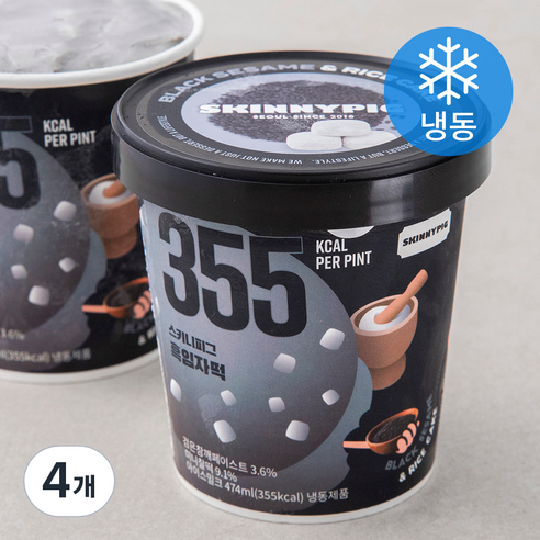 스키니피그 흑임자떡 아이스밀크 (냉동), 474ml, 4개