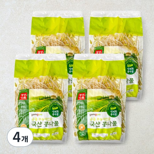 곰곰 무농약인증 국산 콩나물, 500g, 4개