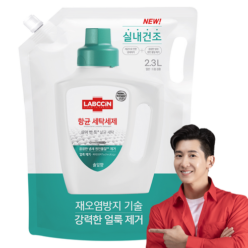 랩신 항균 세탁세제 솔잎향 리필, 2.3L, 1개