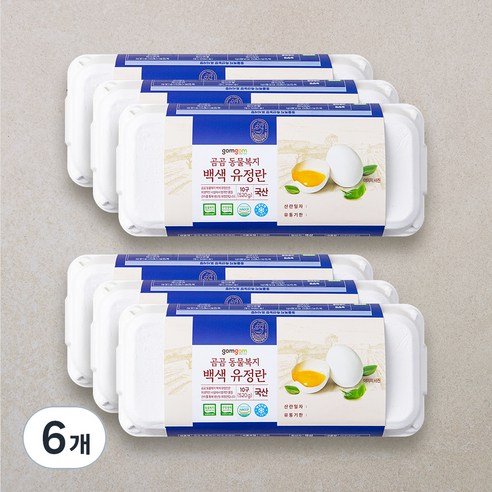 곰곰 동물복지 백색 유정란, 10구, 6개