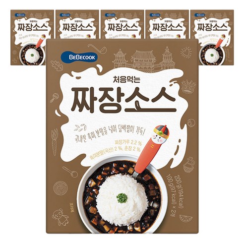 베베쿡 처음먹는 덮밥 소스, 짜장, 200g, 6개