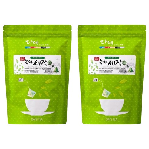 다예 녹차세작차 지퍼팩, 500mg, 50개입, 2개