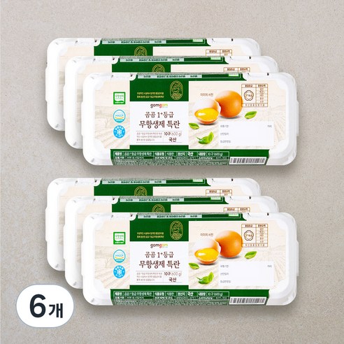 곰곰 1+등급 무항생제 특란, 10구, 6개