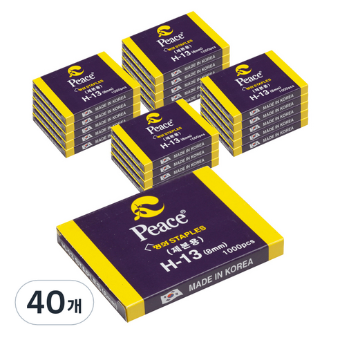 피스코리아 스테이플러 침 H13-8mm 1000p, 40개