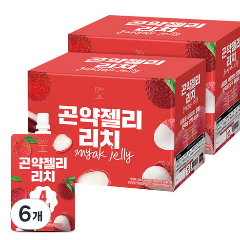 참앤들황토농원 데이 앤 곤약젤리 리치 10p, 1.3L, 6개