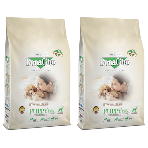 보나시보 퍼피 강아지 스몰바이트 건식사료, 양+쌀, 1.2kg, 2개