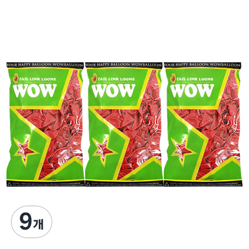 와우파티코리아 와우링커룬 풍선 15cm 50p, 펄레드, 9개