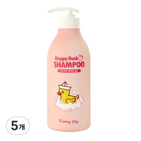 퍼니피아 유아용 해피덕 샴푸 스트로베리향, 500ml, 5개