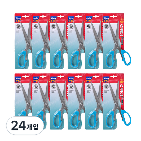 알파 사무용가위 20.5cm AC-006, 혼합 색상, 24개입