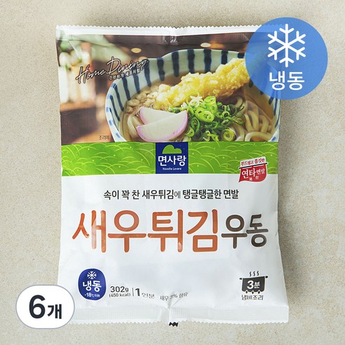 면사랑 새우튀김우동 1인분 (냉동), 305g, 6개