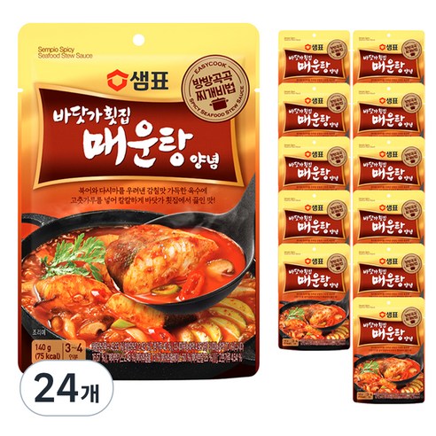 샘표 바닷가횟집 매운탕 찌개양념, 140g, 24개