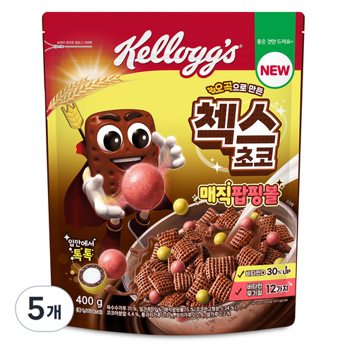 오곡으로 만든 첵스초코 매직팝핑볼, 400g, 5개