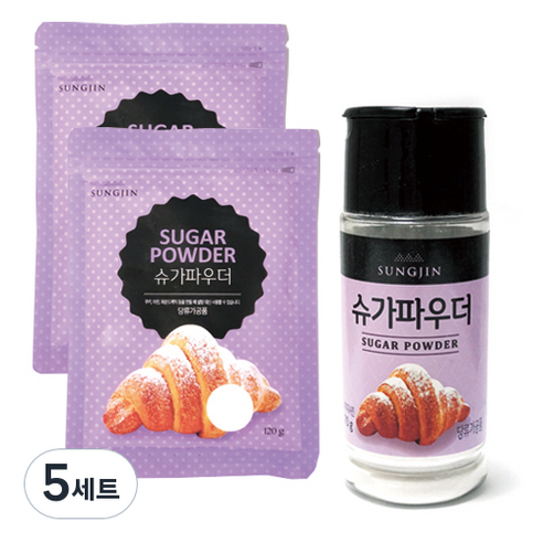 성진 슈가파우더 용기형 90g + 슈가파우더 지퍼형 120g 2p, 5세트