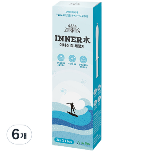 이너수 Y존케어 의료기기 질세정기 2개입, 3.4g, 6개