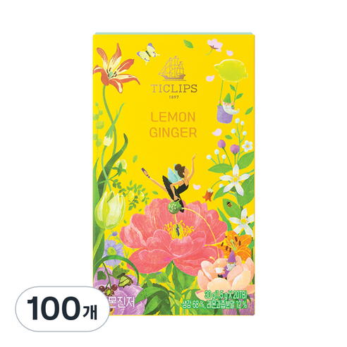티클립스 레몬 진저 티, 1.5g, 20개입, 5개