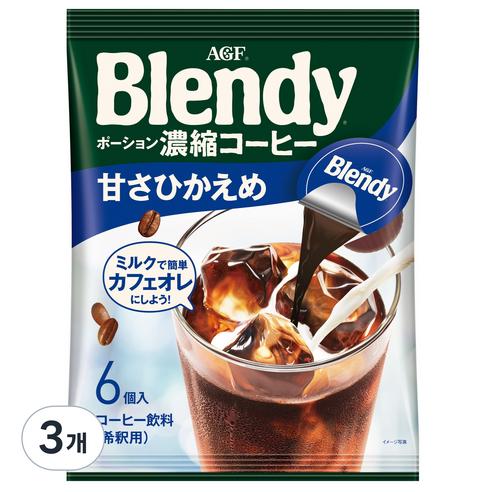 에이지에프 Blendy 포션커피 라이트 슈거, 18g, 6개입, 3개