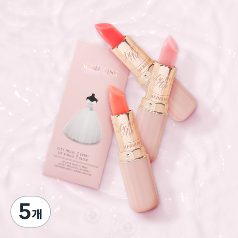 멀블리스 시티홀릭 립 루즈 글로우 립밤, 나폴리 핑크, 3.3g, 5개