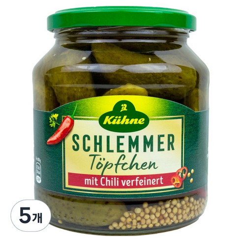 퀴네 슬램머퇴프첸 매운맛 피클, 530g, 5개