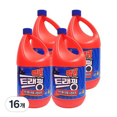 백광 트래펑 배수구세정제, 4L, 16개