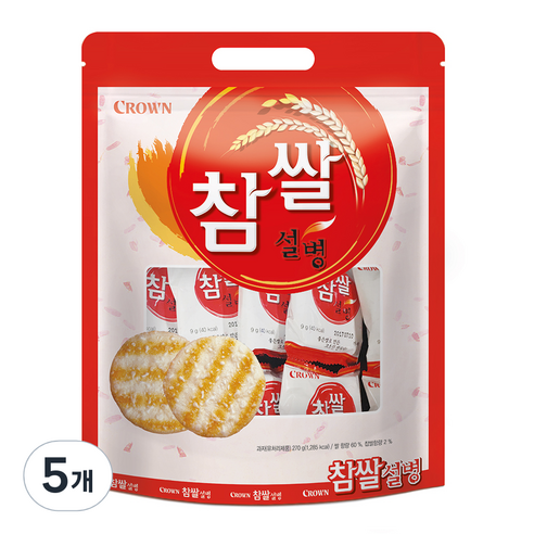크라운 참쌀설병, 270g, 5개