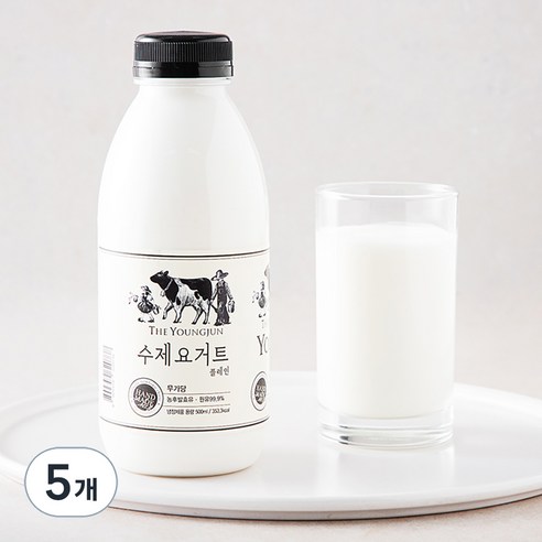 영준목장 수제 요거트 무가당 플레인, 500ml, 1개입, 5개
