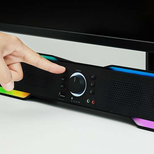 에이투 플로우 RGB LED 레인보우 블루투스 5.3 게이밍 사운드바: 몰입적인 오디오 경험을 위한 고급 사운드 시스템